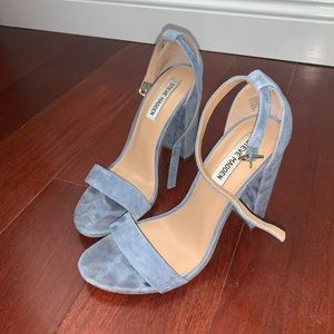 Steve Madden blue suede chunky heel